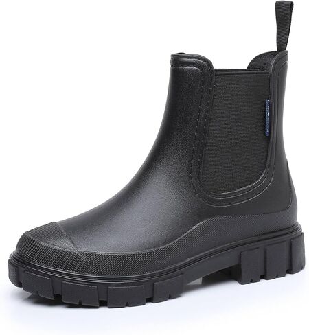 Drecage Womens Rain Boots Waterproof Rubber Garden Shoes Short Ankle Chelsea Boots Slip-Resistant in Saudi Arabia