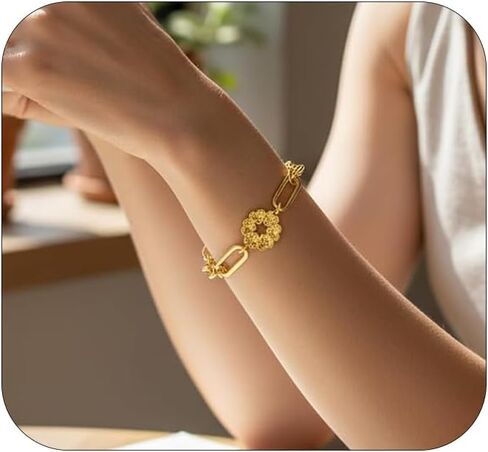 clover bracelet for Women -14k gold plating Lucky Bracelets Trendy Bracelets Jewelry Gifts for Women in Saudi Arabia