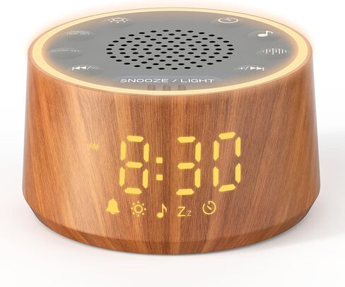 Dreamegg Baby Sound Machine with Nursery Lamp, 25 Soothing Sounds, Alarm Clock, Dimmable Night Light, White Noise Machine for Sleep Sound Machine, Baby Shower Gifts Must Haves, Wood in Saudi Arabia