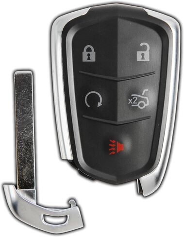 2X KeylessOption دخول بدون مفتاح عن بعد للسيارة الذكية مفتاح التحكم فوب 5 أزرار بديلة لـ 2014-2019 كاديلاك ATS CTS (HYQ2AB، 13580800، 13598528، 13580811) in Saudi Arabia
