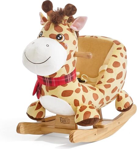 FUNLIO Unicorn Spring Rocking Horse for Kids 3-8, Rainbow Fairy Ride on Horse with Covered Spring & Sturdy Frame, Neighing & Galloping Sound for Pretend Play, Horse Toys Gift, CPC & CE Certified in Saudi Arabia