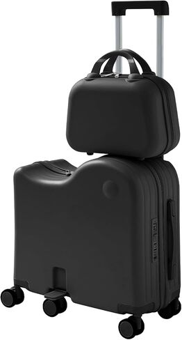 حقيبة تابو للركوب مع حقيبة محمولة للأطفال، حقيبة حمل صلبة مع حامل أكواب مخفي، دواسة قابلة للطي، واجهة من النوع C وUSB، قفل TSA، عجلات 6 دوارة، أصفر in Kuwait