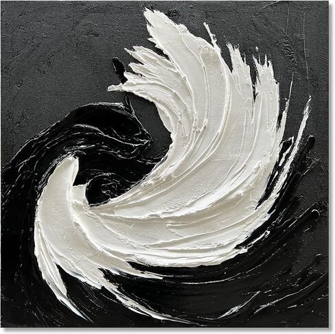 Limiyer Art Hand-painted white and green texture abstract oil painting 24x48-inch canvas painting for home and office wall decoration art in Kuwait