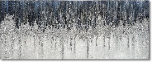 Limiyer Art Hand-painted white and green texture abstract oil painting 24x48-inch canvas painting for home and office wall decoration art in Kuwait
