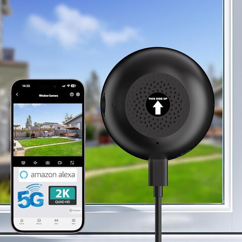 كاميرا 2K نافذة ، كاميرا قبة WIFI 5G و 2.4 جيجا هرتز للأمن المنزلي مع رؤية ليلية كاملة الألوان ، الكشف عن الإنسان/الحركة ، تنبيهات في الوقت الفعلي ، الصوت ثنائي الاتجاه ، 24/7 التسجيل ، Alexa Support in Kuwait