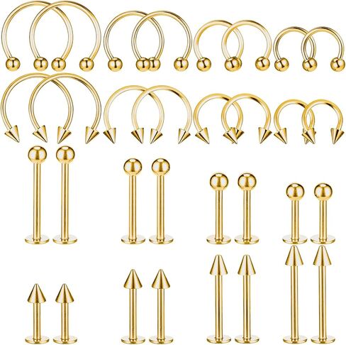 64 جهاز كمبيوتر شخصي مجوهرات الشفاه الحديد الدائري الشفاه خواتم العمودي لابريت ميدوسا ثعبان لدغة القرط ثقب المجوهرات الحلزون القرط Daith الزنمة الغضروف ترصيع الصلب للنساء الرجال in Kuwait