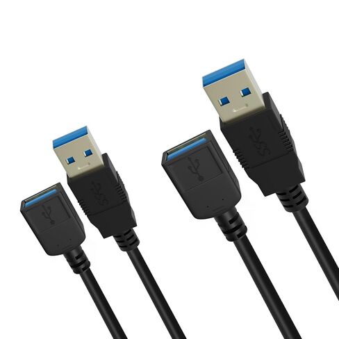 كابل تمديد USB 3.0 بطول 5 أقدام، سلك تمديد USB ذكر إلى أنثى، كابل USB لنقل البيانات بسرعة 5 جيجابت في الثانية وكابل USB للوحة المفاتيح والماوس وXbox ومحرك الأقراص المحمول والطابعة ووحدة التحكم في الألعاب والمزيد in Kuwait