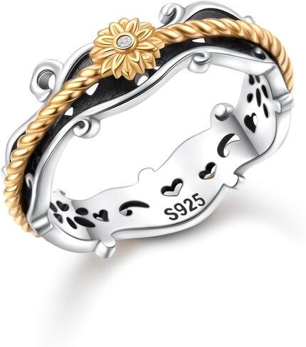 Lotus Moonstone Ring 925 Sterling Silver Fildget Rings للقلق الإجهاد تخفيف ADHD حلقات التوحد هدية المجوهرات للنساء in Kuwait