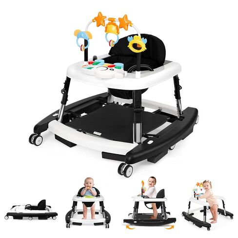5-in-1 Music and Lights Baby Walker قابلة للطي مع 5 ارتفاعات قابلة للتعديل ، مشاة الأطفال مع عجلات وسرد حندس محمول ، طفل الأطفال الرضع لصالح Baby Boy Girls من 6 إلى 18 شهرًا in Saudi Arabia