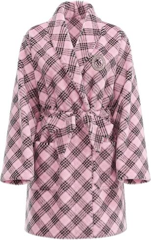 Victoria's Secret Short Cozy Robe Color Plaid Pink New in Saudi Arabia