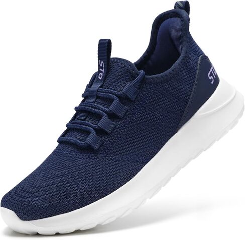 STQ Women's Walking Shoes Lightweight Running Tennis Shoes Non-Slip Comfortable Breathable Workout Gym Sports Athletic Orthopedic Sneakers Navy Purple 9.5 in Saudi Arabia