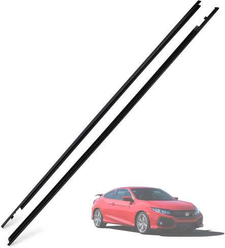 2Pcs Window Weather Stripping Molding Trim Seal Belt Compatible with 2012-2015 Honda Civic Coupe 2D Replace# 72410-TS8-A01 72450-TS8-A01 in Kuwait