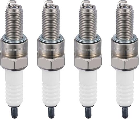 D8EA Spark Plugs 4 Pack - متوافق مع هوندا متوافق مع Yamaha لـ BMW لـ KTM لـ Suzuki for ATK for Kawasaki for Motorcycle Spark Plug - Nickel in Kuwait
