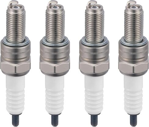 D8EA Spark Plugs 4 Pack - متوافق مع هوندا متوافق مع Yamaha لـ BMW لـ KTM لـ Suzuki for ATK for Kawasaki for Motorcycle Spark Plug - Nickel in Kuwait
