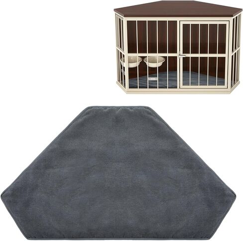 Dog Kennel Pad Furniture Crate Corner Washable Bed Large Dog Deluxe Crate Bed Pet Cage Sleeping Mat Soft Indoor Pet Corner Side Table(Only Mat)(Pink,42.5 x 23.8 Inch,Linen Fabric) in Saudi Arabia