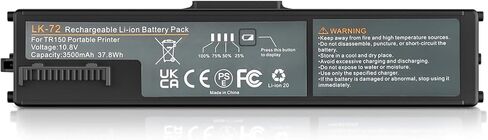 Egoway LK-72 حزمة البطارية البديلة لطابعة Canon Pixma TR150 ، بطارية 10.8v 3500mah li-ion القابلة لإعادة الشحن ، طاقة محمولة عالية السعة للطباعة الفعالة in Kuwait