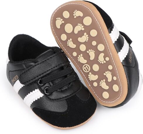 Baby Boys Girls Sneakers Toddler Non-Slip Soft Rubber Sole First Walking Shoes Frity Brity Crib Shoes in Kuwait