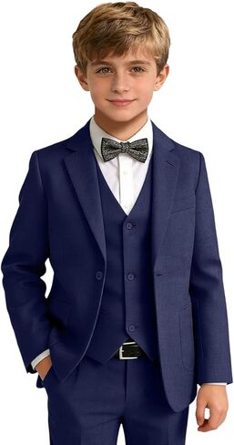 Kids Suits for Boys Casual Lightweight Beach Wedding Outfit Boys 3 Piece Jacket Vest Pants Suit in Kuwait
