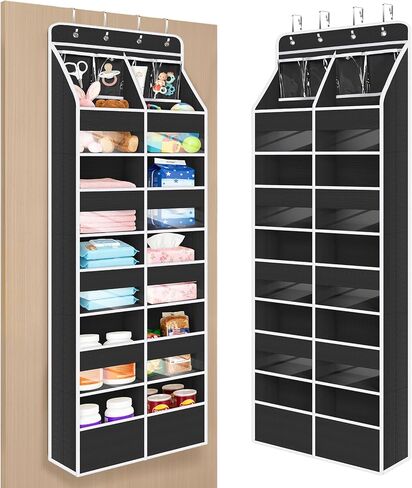 Univivi Door Hanging Organizer Nursery Closet Cabinet Baby Storage with 4 Large Pockets and 3 Small PVC Pockets for Cosmetics, Toys and Sundries (Grey) in Saudi Arabia
