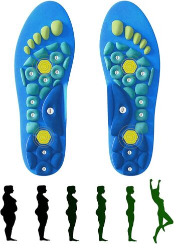 Magnetic Insoles, 1 Pair Shoe Insoles for Women Men, Acupressure Insoles for Arch Support, Reflexology Massage Acupressure Gel Insoles for Relieve Fatigue Foot Pain (Blue, 40-43) in Saudi Arabia