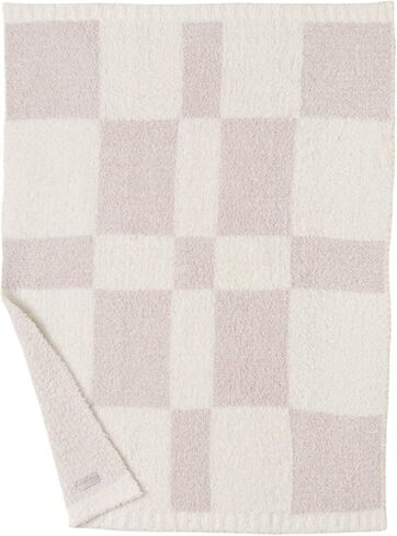 Barefoot Dreams, Unisex, CozyChic® Checkered Stroller Blanket (Infant), Moonbeam/Cream, Baby in Kuwait
