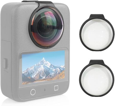 Compatible for Ricoh Theta SC2 / S/V Sticky Lens Guards, Spherical PC Protective Cover Cap & Lens Case Action Camera Accessories in Saudi Arabia