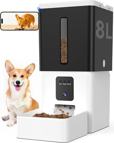 Automatic Dog Feeder Large Breed: 12L/50 Cups with HD 1080P Camera - 5G WiFi Anti-Clog Timed Dog Food Dispenser for Golden Retriever Busy Owners by UTCG in Saudi Arabia