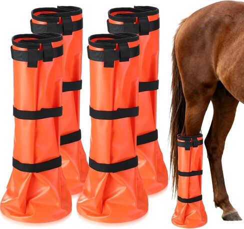 4 Pcs Easy Use Hoof Soaking Boot for Horse Soaker Bag, Hoof Care Treatment Bucket with EVA Pad and Elastic Band, 2 Pairs Horse Soaker Bag for Common Equine Hooves Ailment Problem in Saudi Arabia