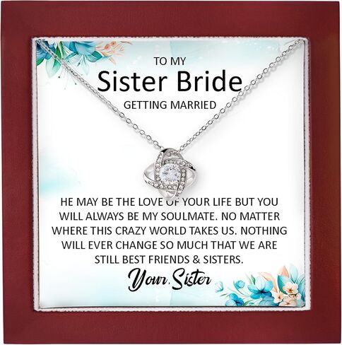 Sister Wedding Gift, Bride Gift from Sister, My Sister Getting Married Gift For The Bride, Engagement, Bridal Shower Present, From Sister of the Bride. (Mahogany Style Luxury Box) in Saudi Arabia