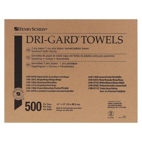 مناشف المريض DRI-GARD من الأنسجة/البولي-الرمادي ، 13 "× 19" ، 500/حالة ، يمكن التخلص منها ، مناشف الكتان غير المعتمة-متينة ومقاومة للسوائل للاستخدام الطبي أو الأسنان أو الاستخدام الشخصي in Kuwait