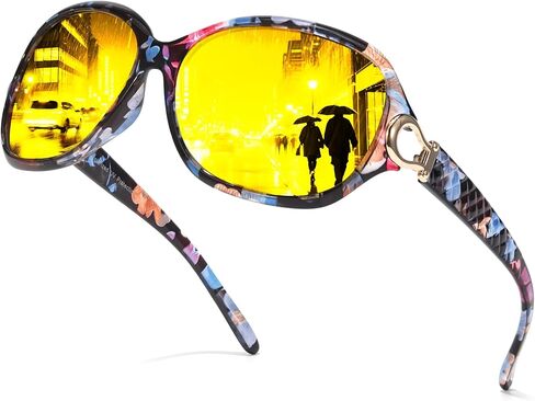 نظارات الرؤية الليلية للقيادة من تشيسيد، عدسات صفراء مستقطبة مضادة للوهج للسيدات مع حماية من الأشعة فوق البنفسجية 400 in Kuwait