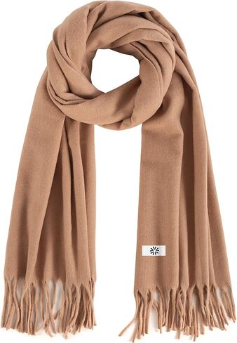 Women's Winter Plaid Scarf Warm Thick Long Shawl Soft Knit Perfect Cold Weather Gift in Kuwait