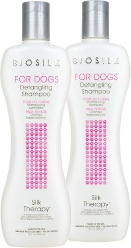 شامبو بيوسيلك للكلاب بعلاج حريري مرطب لفك تشابك الشعر - ينظف ويرطب ويفك تشابك شعر الكلاب - شامبو إزالة التشابك للكلاب، مستلزمات العناية بالشعر، 12 أونصة سائلة in Kuwait