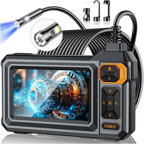 كاميرا تفتيش Borescope من المنظار مع الضوء ، 4.3 "IPS 1920p HD كاميرا ، 7.9 مم IP67 مقاوم للماء مع 8 LED قابلة للتعديل ، كابل الأفعى شبه المقصود 16.4 قدم لمجاري الصرف الصحي ، محرك السيارات ، الأنابيب ، HVAC in Kuwait