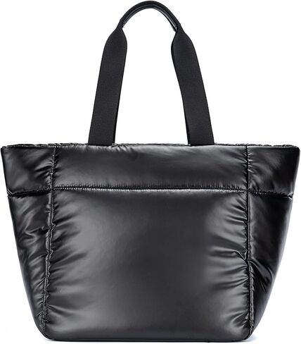 Tote Bag for Women,Lightweight Puffer Work Tote with Zipper,Quilted Shoulder Handbag for Travel Work Gym in Saudi Arabia