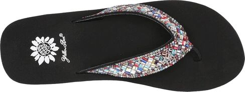 Yellow Box Skyllah Multi Jewels T-Strap Foam Open Toe Wedge Platform Flip Flops (8.5) in Saudi Arabia