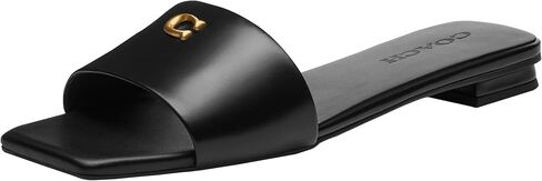 منصة Coving Women's Sculpted C Flat Sandal ، الفحم/الأسود ، 10 in Kuwait