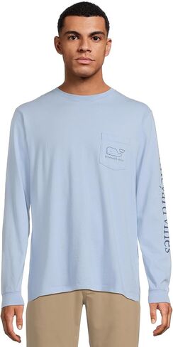 تيشيرت جيب طويل الأكمام للرجال من Vineyard Vines، بتصميم حوت عتيق، سماء مسائية in Kuwait