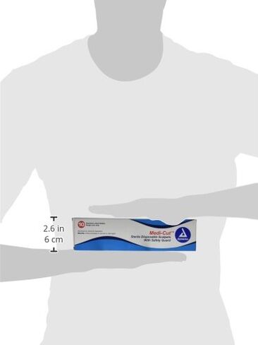 Dynarex Medi-Cut Scalpels-Disposable, Finely Honed Stainless Steel Blade with Plastic Blade Guard, Each Scalpel is Individually Packaged, #10, Grey, 1 Dynarex Medi-Cut Scalpel-Disposable in Saudi Arabia