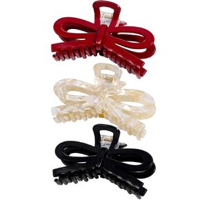 Jayongnee 3 PCS Bow Hair Clips for Women - مشابك الشعر غير المنقولة للشعر الرقيق أو الكثيف - إكسسوارات شعر فراشة لطيفة للنساء الفتيات - إكسسوارات تصفيف الشعر الأنيقة (القوس 3 ، كبير) in Kuwait