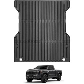 سجادات أرضية مناسبة لجميع الأحوال الجوية لعام 2024 2025 Toyota Tacoma Accessories مزدوجة الكابينة الأمامية والخلفية صفين، ناقل حركة أوتوماتيكي (ليس للهجين) - سجادات صندوق السيارة TPE مقاس مخصص لأرضية سيارة تاكوما، أسود in Kuwait