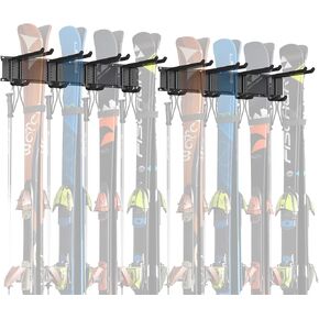 Walmann Garage Storage Organization Wall Ski Rack 4 أزواج من Skis Mount Ski Hanger للمرآب على الجدار الجداري يحمل ما يصل إلى 200 رطل in Kuwait