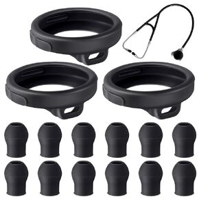 echo etcolections accessories متوافقة مع eko core 500 سماعة سماعة طبية رقمية ، وغطاء 3 أجزاء من السيليكون الحماية الصدرية و 12 pcs استبدال أذن ، وتصميم حماية الغبار in Kuwait