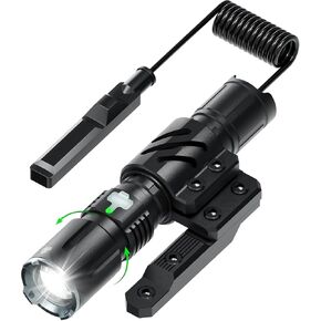Feyachi Tactical Flashlight ، 1200 Lumens Small Fludight ، مع مفتاح Mount Mounting & Pressure ، نطاق حزمة 200 متر ، وقت تشغيل 4H ، مقاوم للطول ومقاوم للصدمات في الهواء الطلق والبحث والإنقاذ in Kuwait