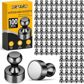 Grtard 48 حزمة دبابيس دفع مغناطيسية سوداء، مغناطيس الثلاجة للسبورة البيضاء، مغناطيس السبورة البيضاء مغناطيس الثلاجة، مغناطيس دبوس دفع صغير وقوي للمكتب، المدرسة، الخزانة، ومغناطيس الخريطة in Kuwait