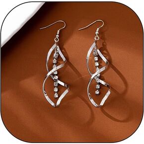 Vivian&CD 14K الذهب إنفينيتي هوب الأقراط للنساء، مطلي مزدوج الخطي طويل تتدلى الأقراط العصرية الأنيقة دمعة المسيل للدموع الأقراط والمجوهرات in Kuwait