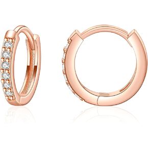 أقراط سانيرا للنساء، أقراط هوجي هوب من الفضة الإسترليني الماسية الغضروفية الصغيرة، 6 مم فضية S925 تشيكوسلوفاكيا الأذن للرجال والنساء in Kuwait