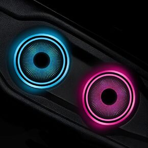 2 PCS LED Car Cup Holder Lights, 7 Colors Changing USB Charging Insert Car Coasters, Atmosphere Lamp Decoration Light Luminescent Cup Pad Mat, Interior Car Accessories (Blank) in Kuwait