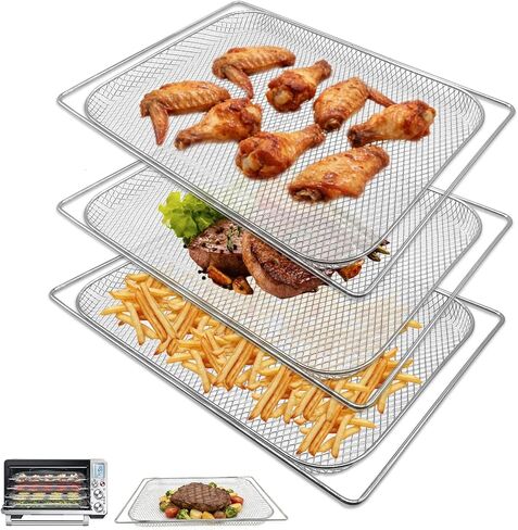 سلة مقلاة هوائية GXF لـ Breville BOV900BSS Smart Oven Air Fryer Pro، 16.5 بوصة عمق × 11.7 بوصة عرض × 1.1 بوصة ارتفاع، سلال شبكية من الفولاذ بدرجة الطعام، صينية ملحقات لفرن محمصة مقلاة الهواء بريفيل، فرن ميكروويف in Kuwait