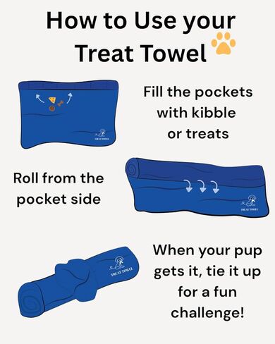 Interactive Dog Puzzle Treat Towel – Mental Stimulation Toy for Dogs, Slow Feeder Snuffle Mat, Engaging & Enriching Boredom Buster (Blue Standard) in Saudi Arabia
